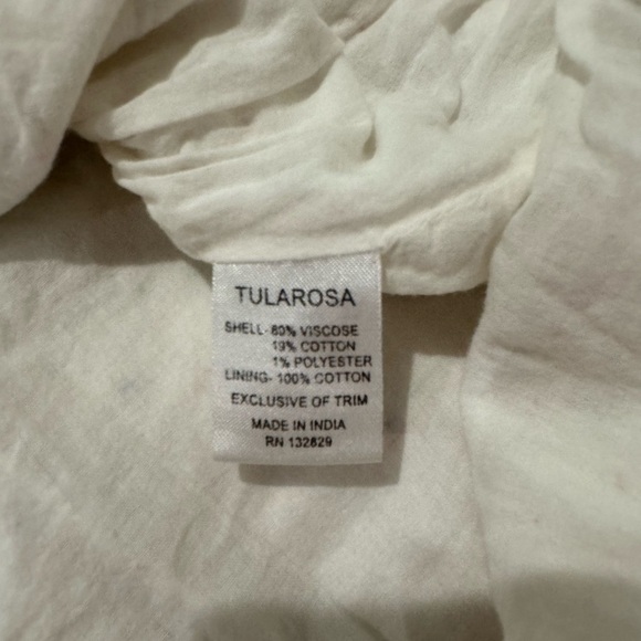 Tularosa REVOLVE Ivory confetti Bell Sleeve Babydoll Blouse Boho Top Pleated - Picture 8 of 10